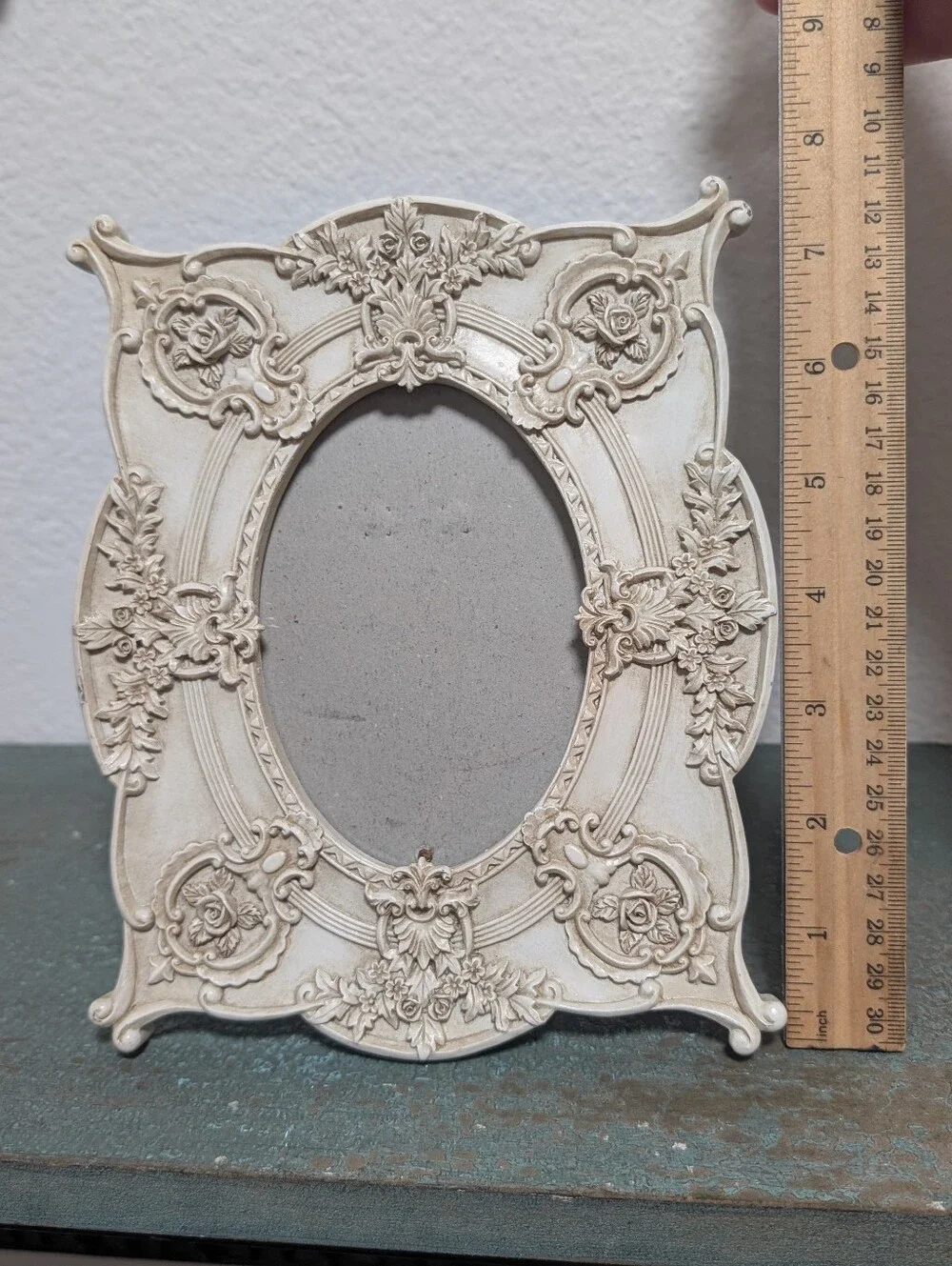 Vintage Ornate Oval Floral Picture Frame Shabby Chic Victorian Cottagecore